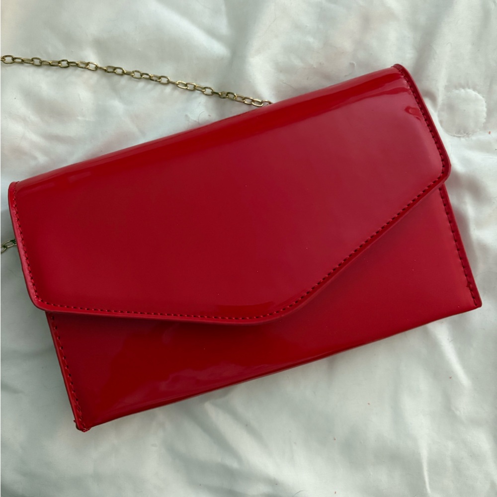 Red Steve Madden Patent Leather Clutch